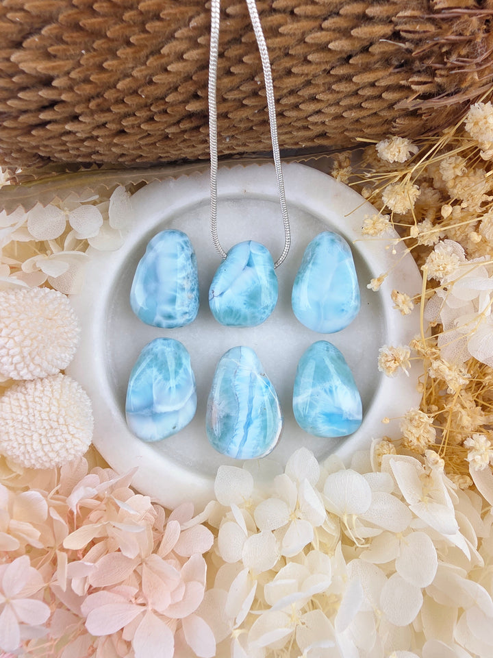 Larimar Tumbled Pendant - Calm Waters