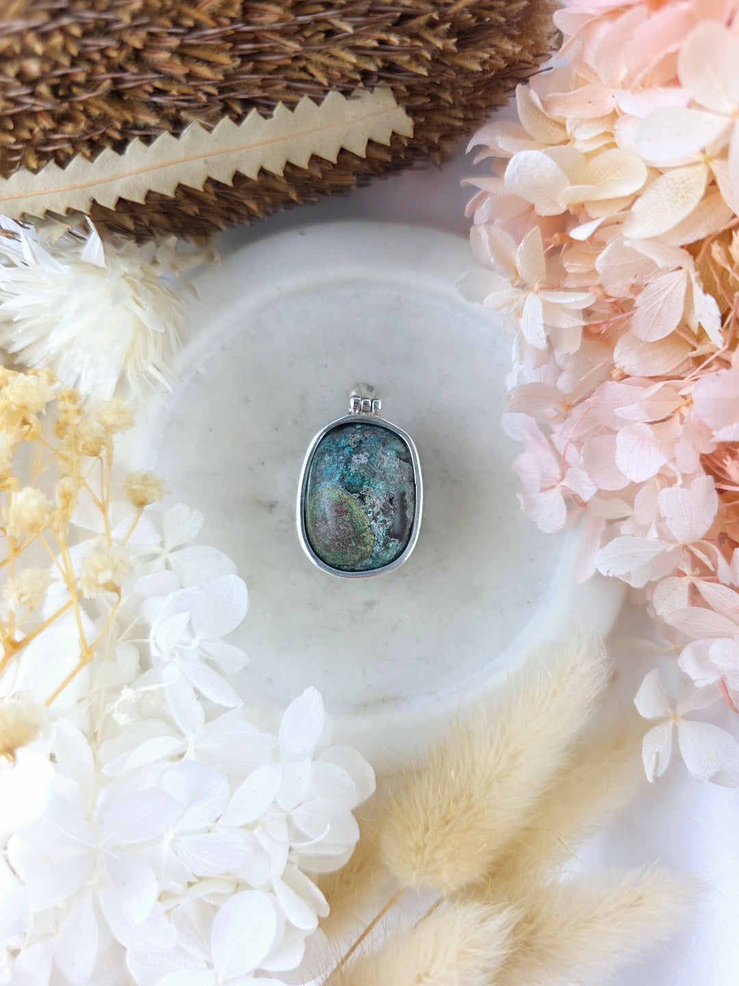 Chrysocolla Silver Pendant