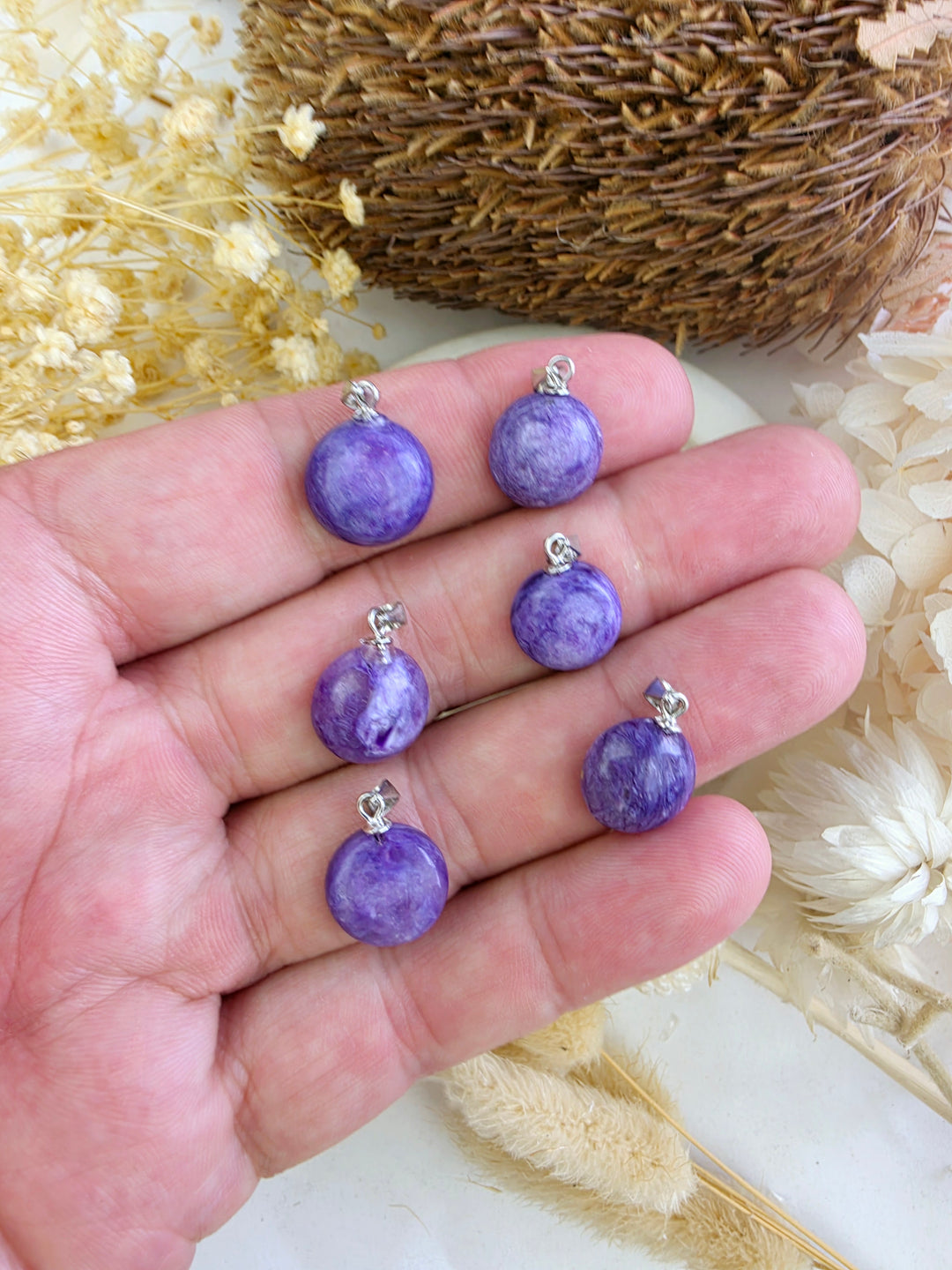 Charoite Silver Pendant — Begin Again