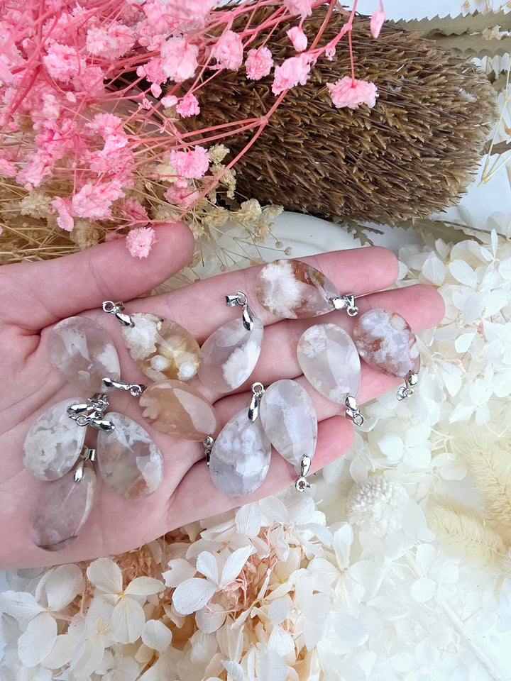Cherry Blossom Agate Pendant