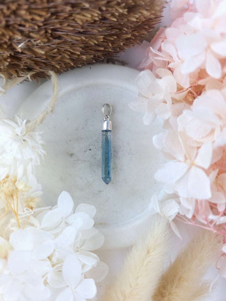 Aqua Aura Silver Pendant