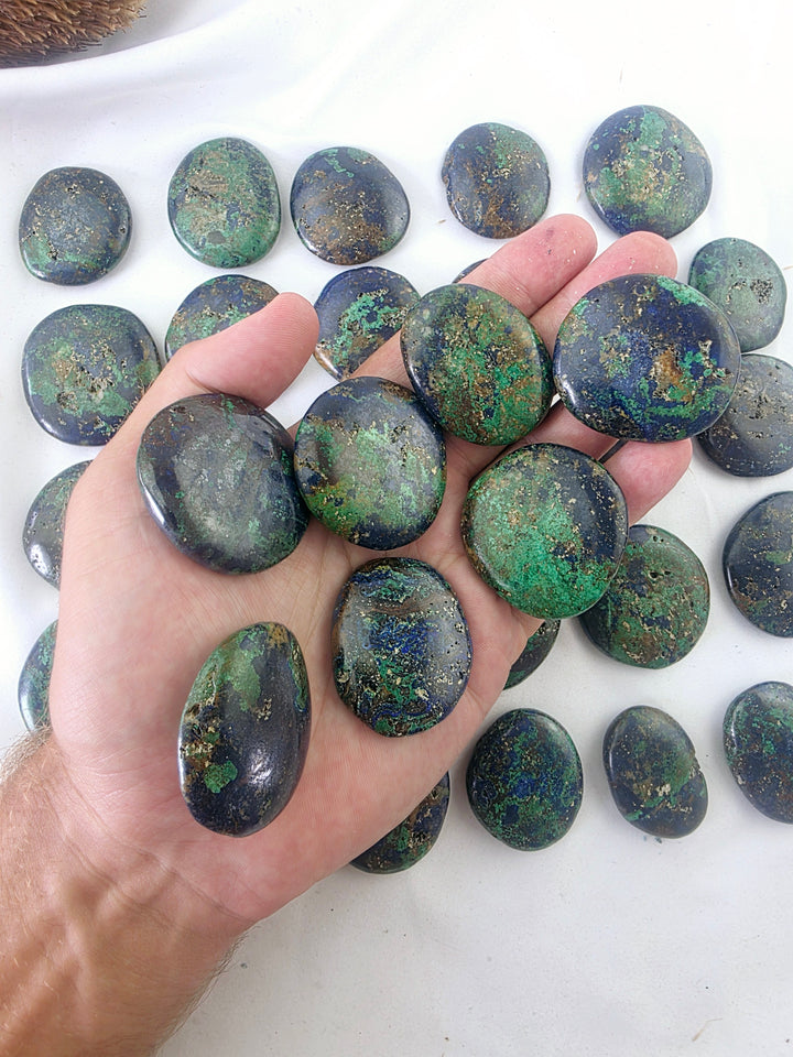 Azurite Malachite Flat Stone