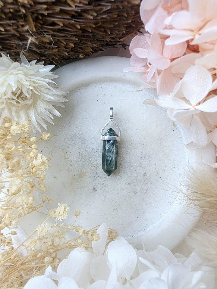 Seraphinite Silver Pendant