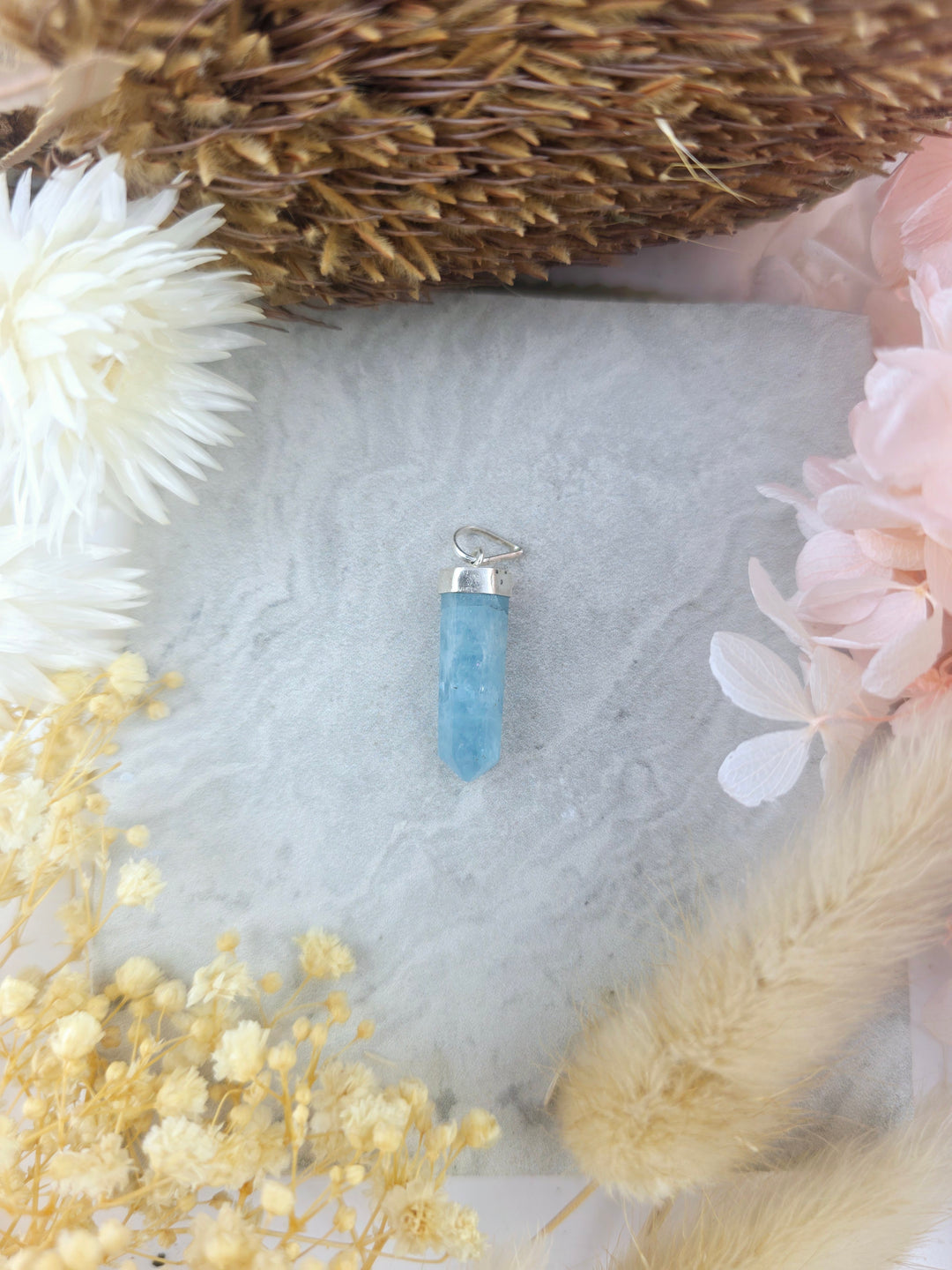 Aquamarine Silver Pendant