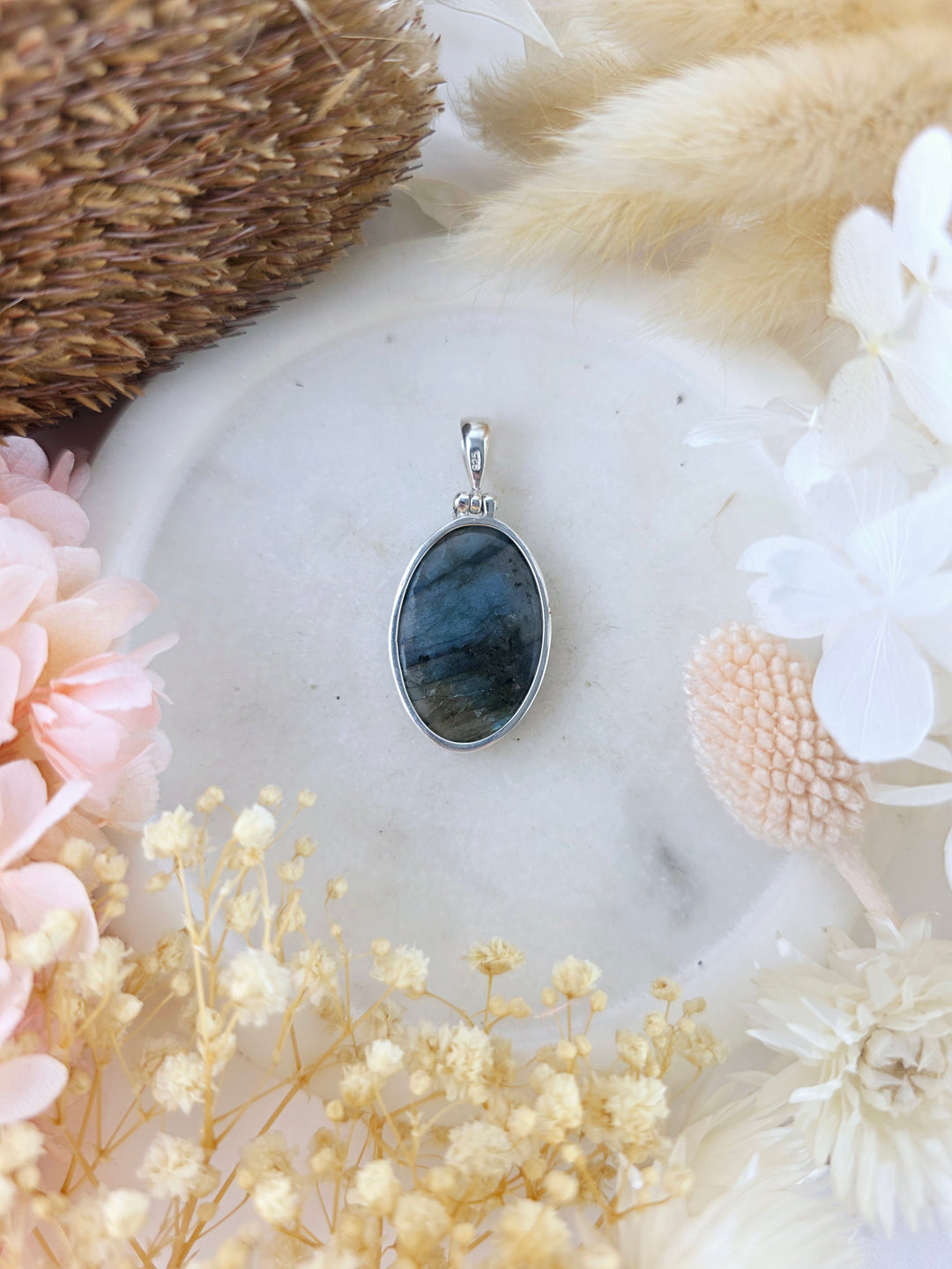 Labradorite Silver Pendant