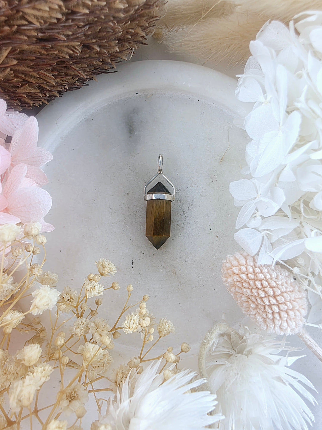 Tigers Eye Silver Pendant