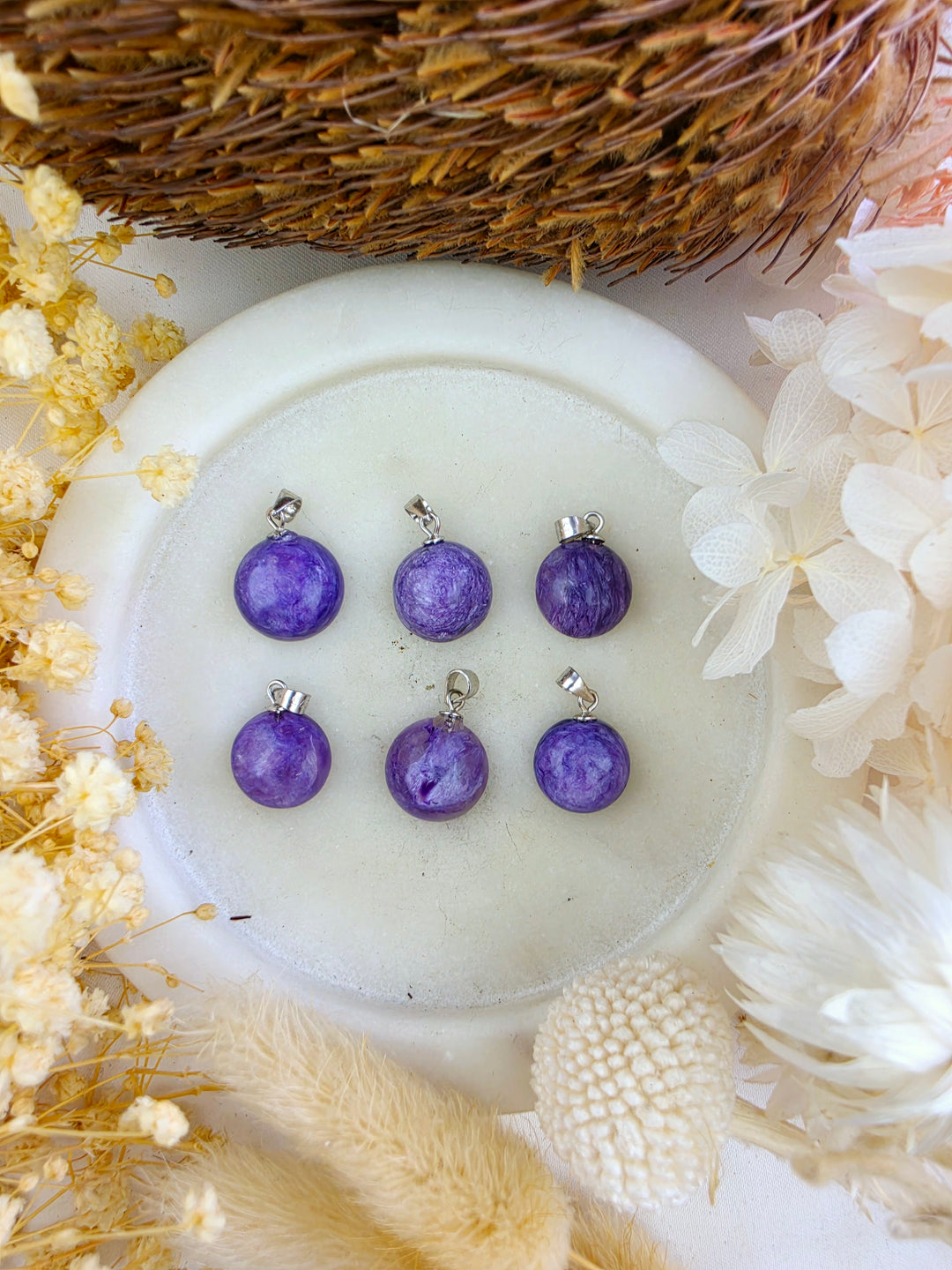 Charoite Silver Pendant — Begin Again