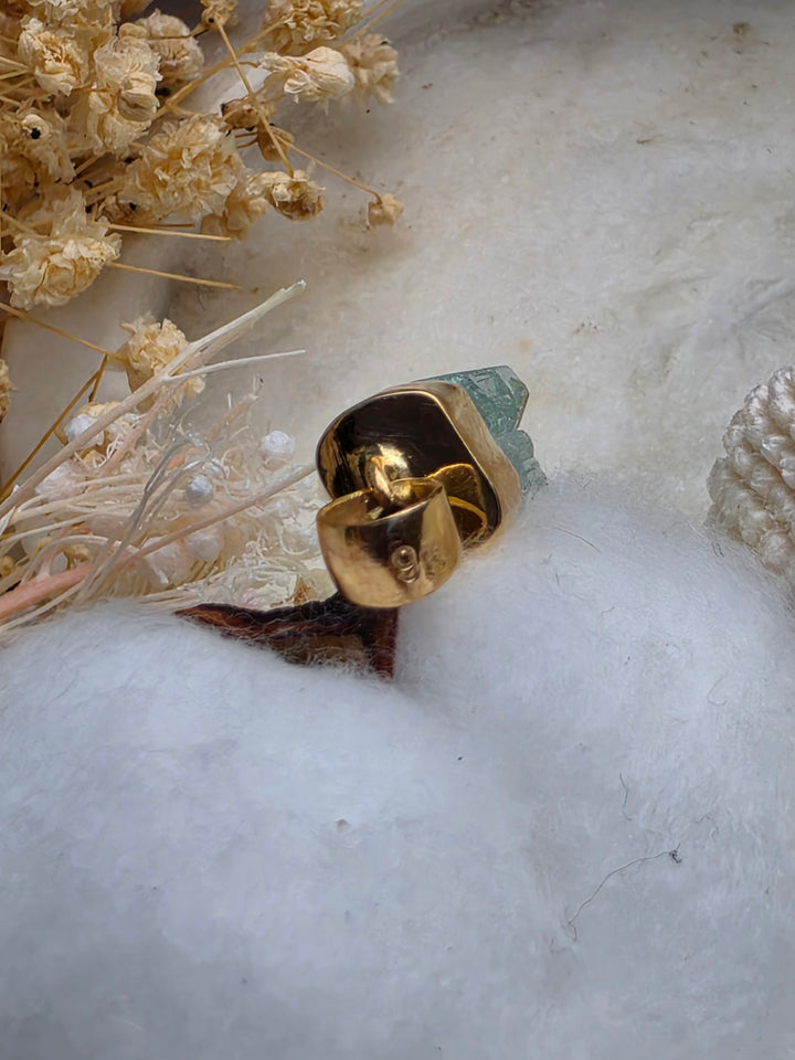Natural Raw Emerald Pendant – 9K Solid Gold