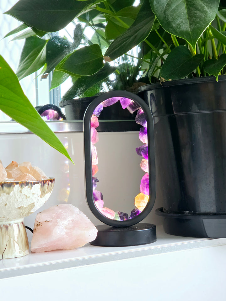 Rainbow Fluorite Star Gate Lamp — Dream Without Limits