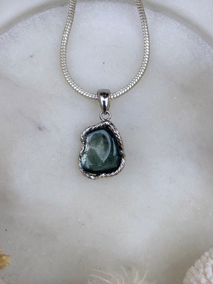Indicolite (Blue) Tourmaline Silver Pendant