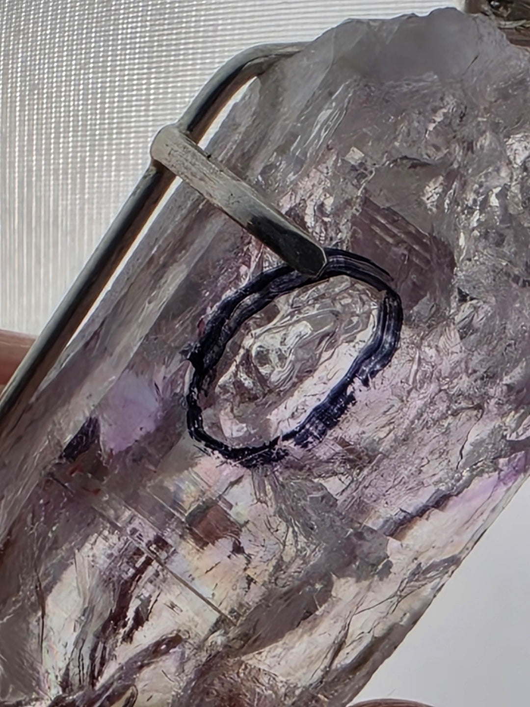 Brandberg Amethyst Enhdyro (Non-Moving Bubble) Silver Pendant - The Quiet Mind