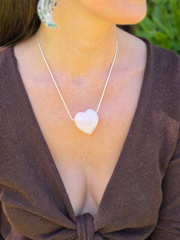 Rose Quartz Heart Pendant — Love Returns