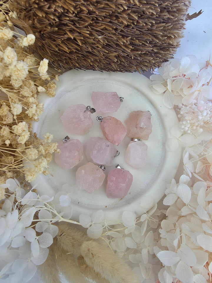 Rose quartz natural pendant