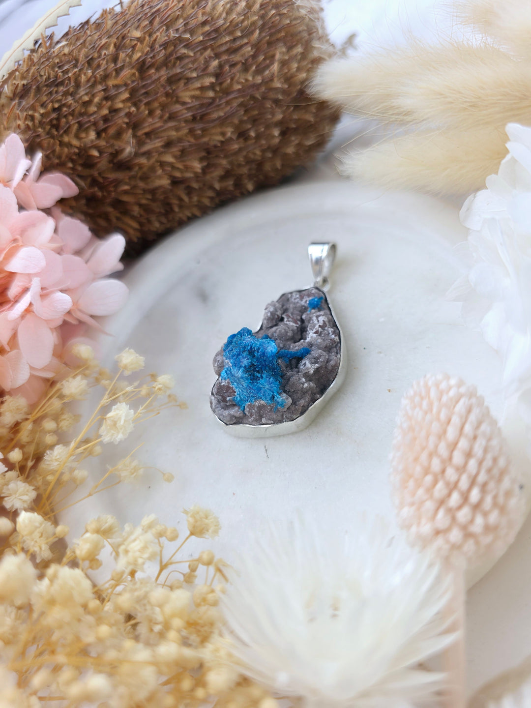 Cavansite Silver Pendant