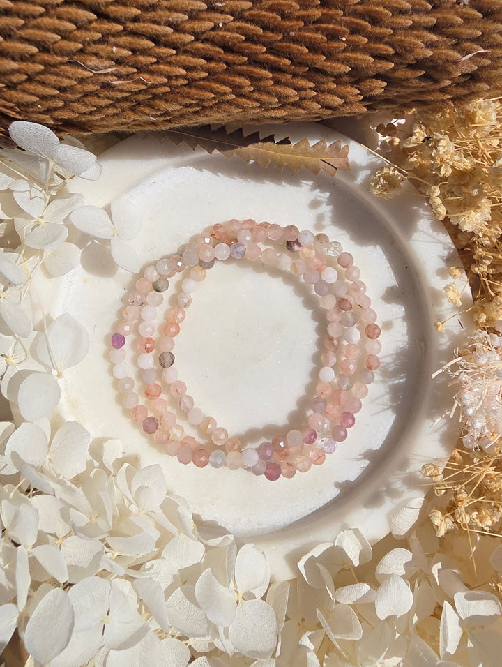 Peach Moonstone Faceted Bracelet - 4mm
