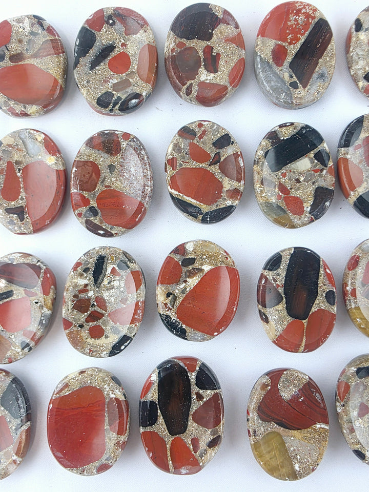 Brecciated Red Jasper Worry Stone