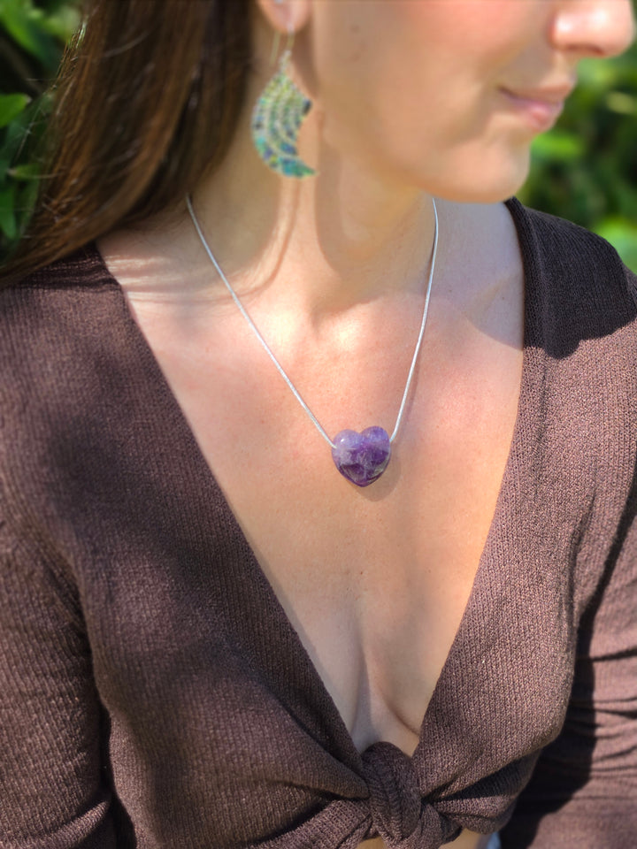 Amethyst Heart Pendant - The Quiet Mind