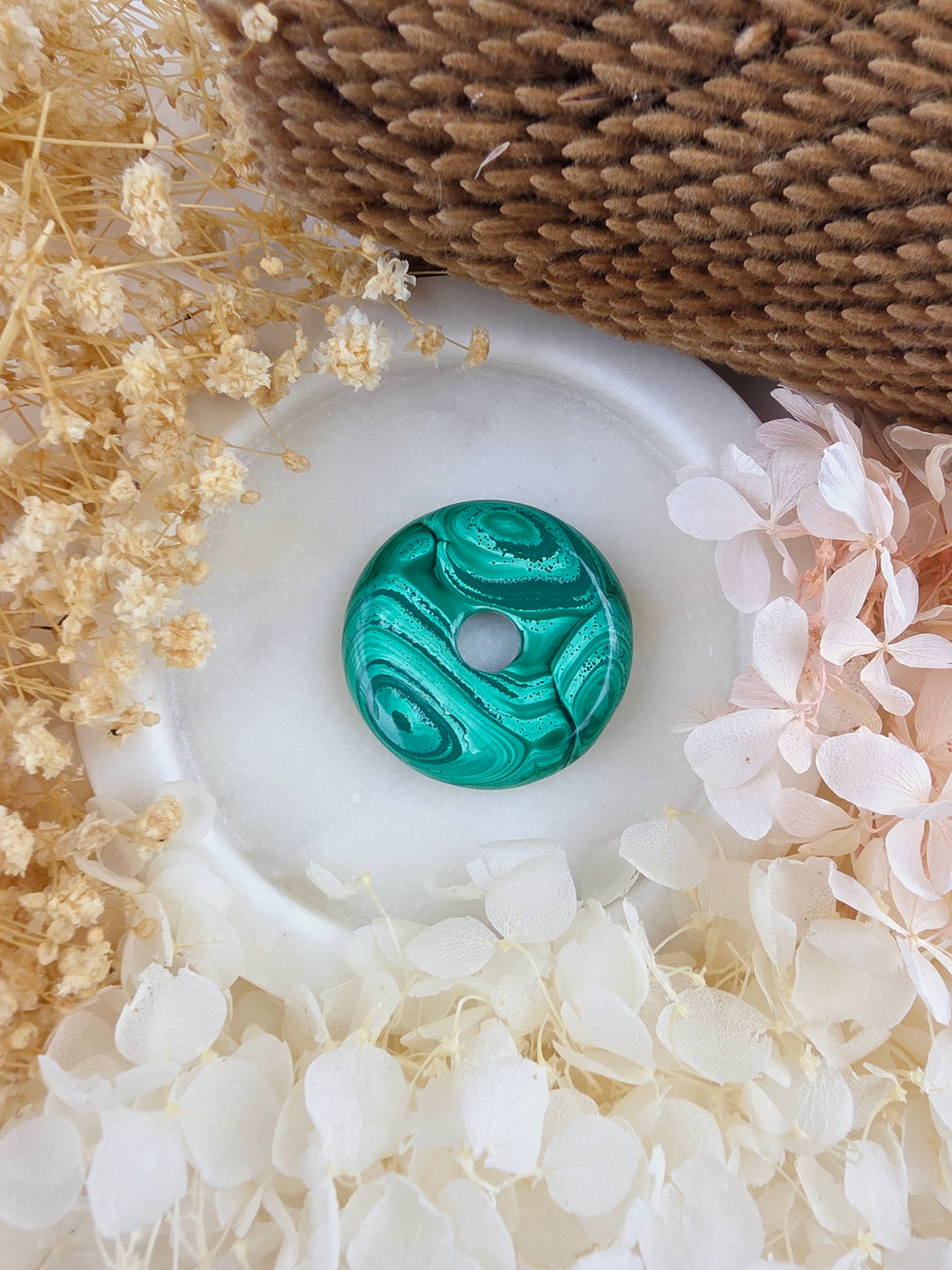 Malachite Circle Of Light Pendant — Transform & Rise