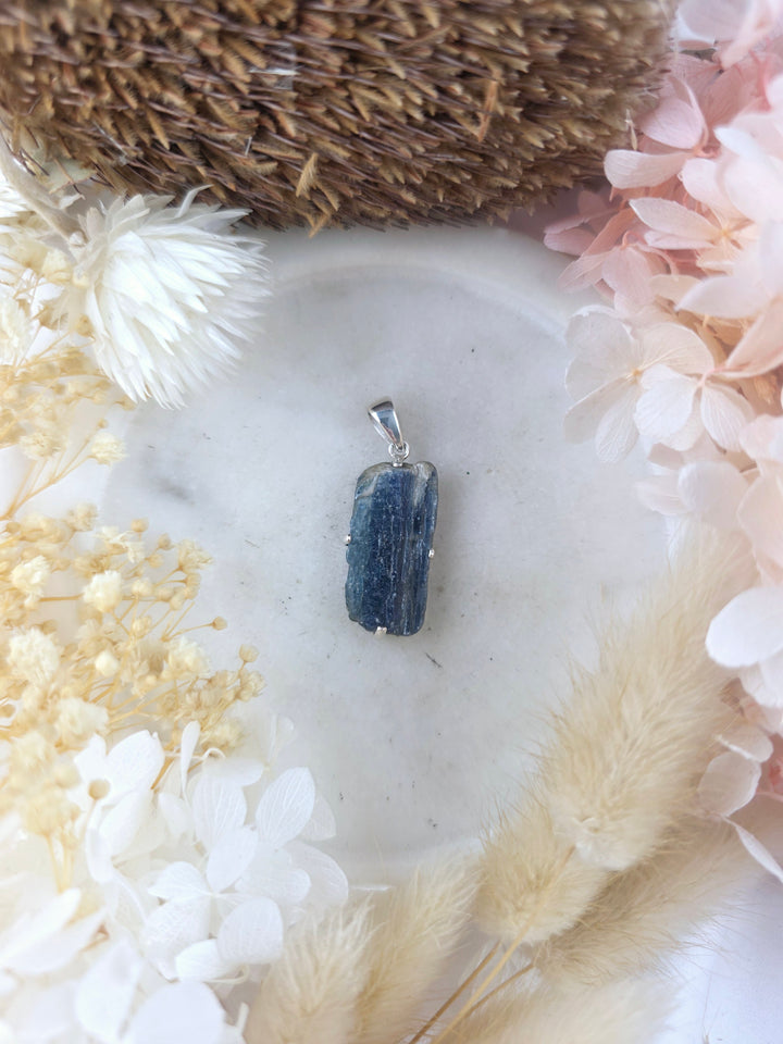 Blue Kyanite Silver Pendant