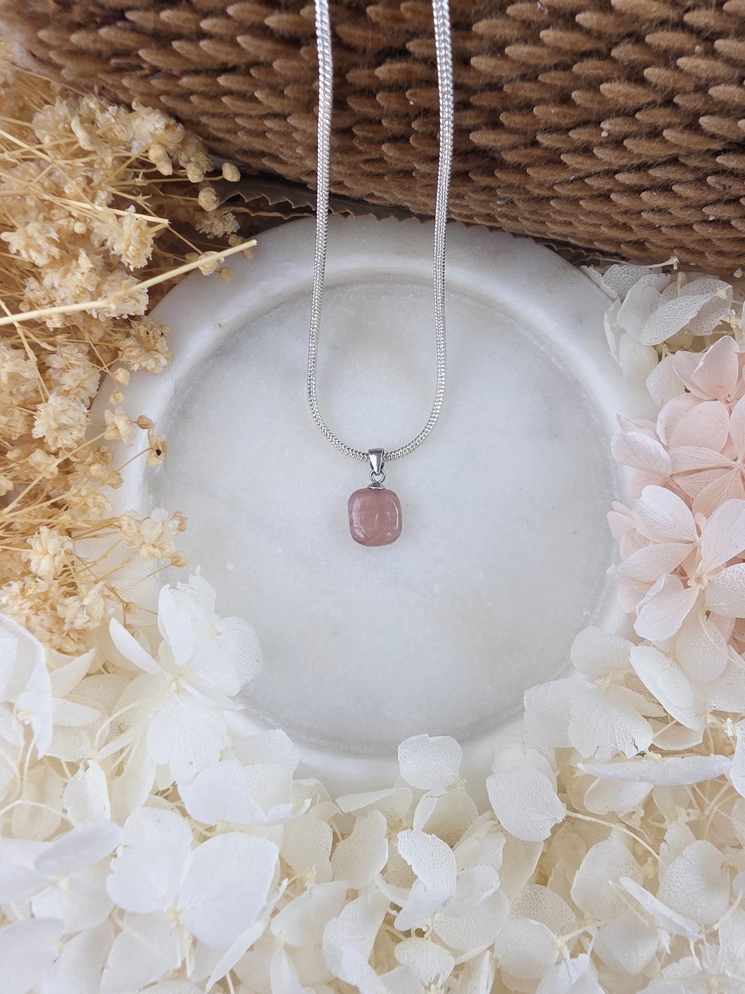 Pink & Green Tourmaline Silver Pendant — Flow & Flourish