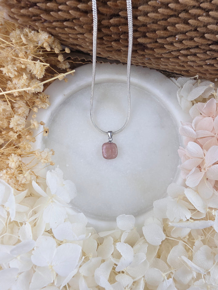 Pink & Green Tourmaline Silver Pendant — Flow & Flourish
