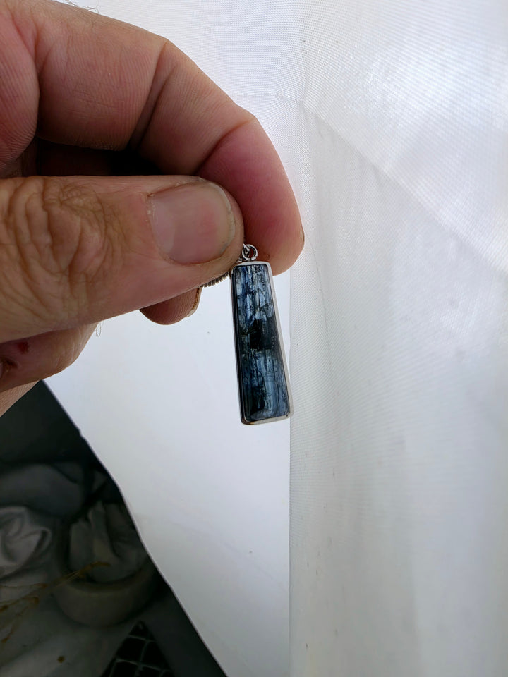 Blue Kyanite Silver Pendant