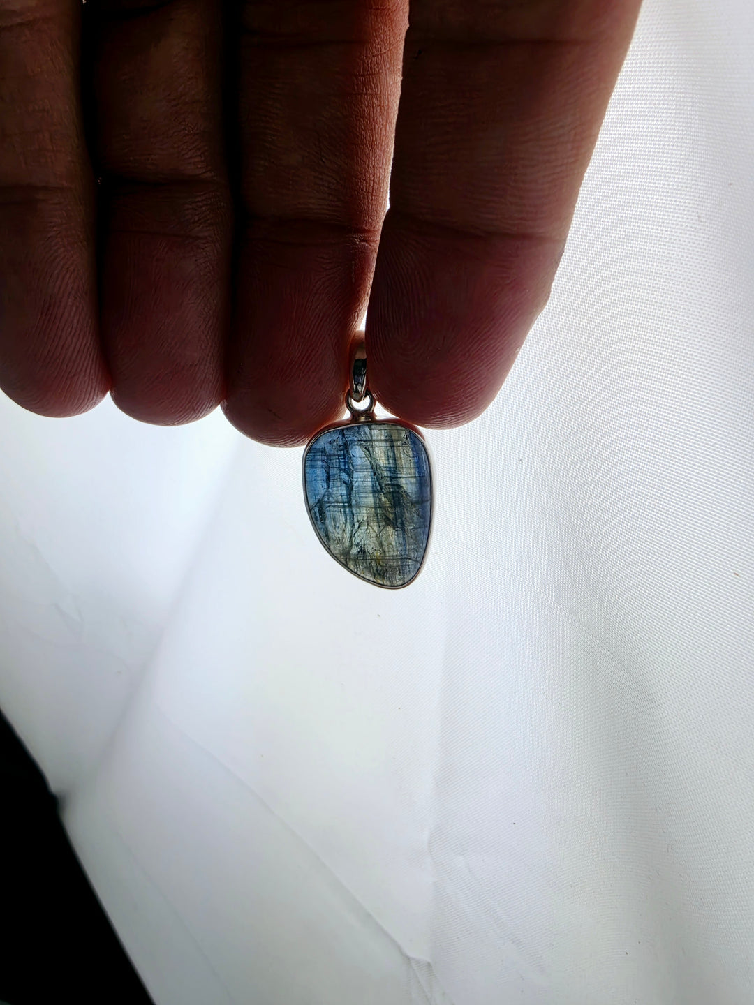 Blue Kyanite Silver Pendant