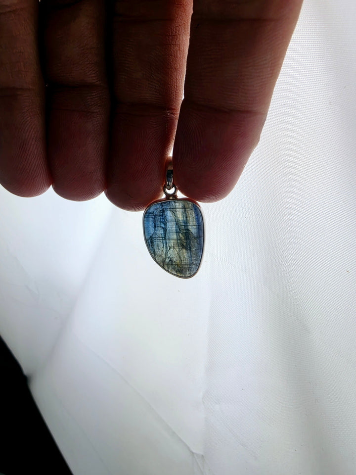 Blue Kyanite Silver Pendant