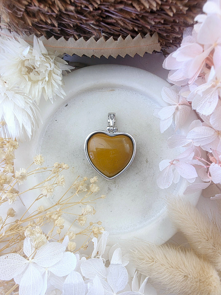 Mookaite Jasper Heart Silver Pendant