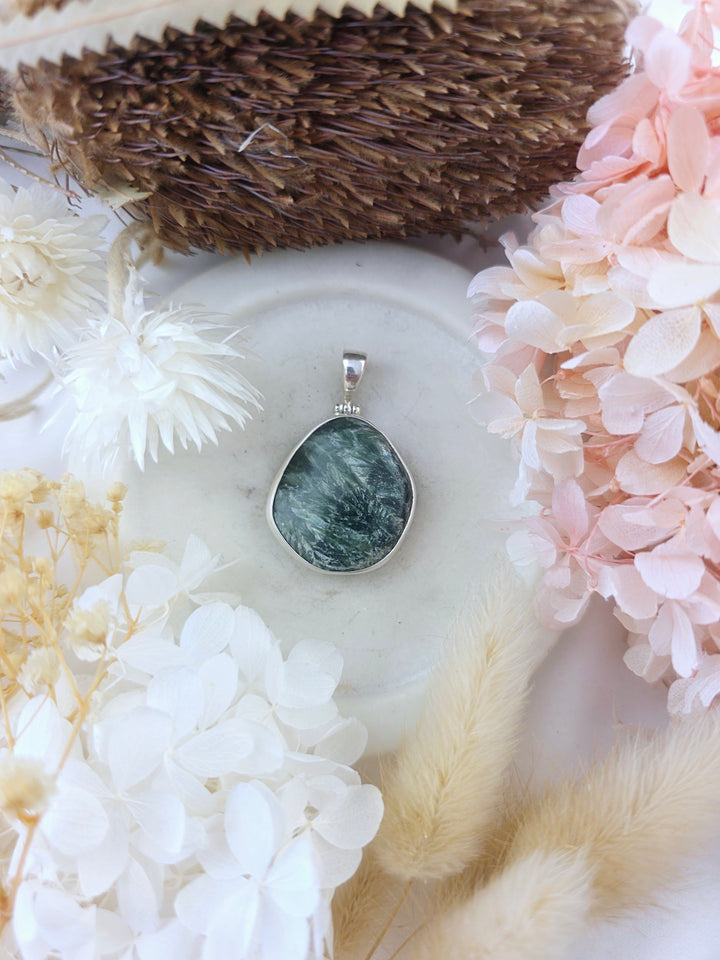 Seraphinite Silver Pendant