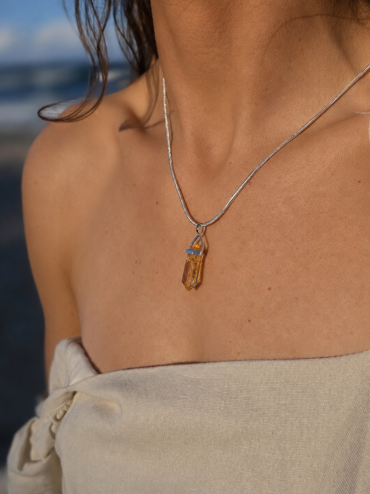 Citrine Alignment Silver Pendant