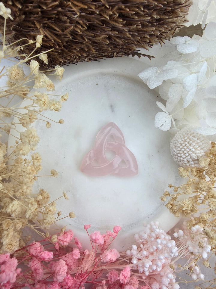 Rose Quartz Trinity Celtic Knot Pendant