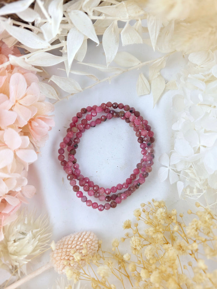 Pink Tourmaline Faceted Bracelet - 4mm #2