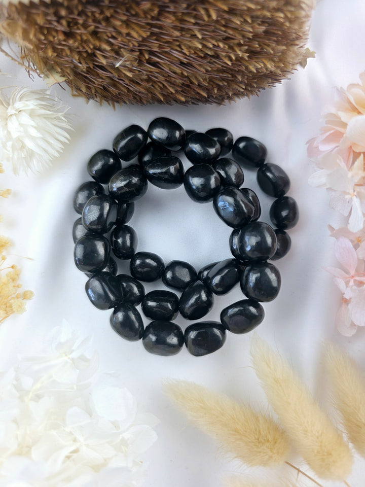 Shungite Bracelet - Tumbled 15/16mm
