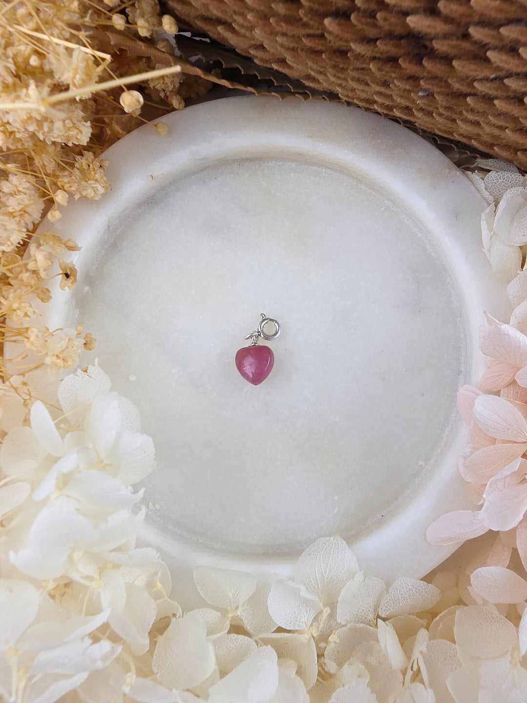 Pink Tourmaline Heart Silver Pendant/Charm — Worthy of Love