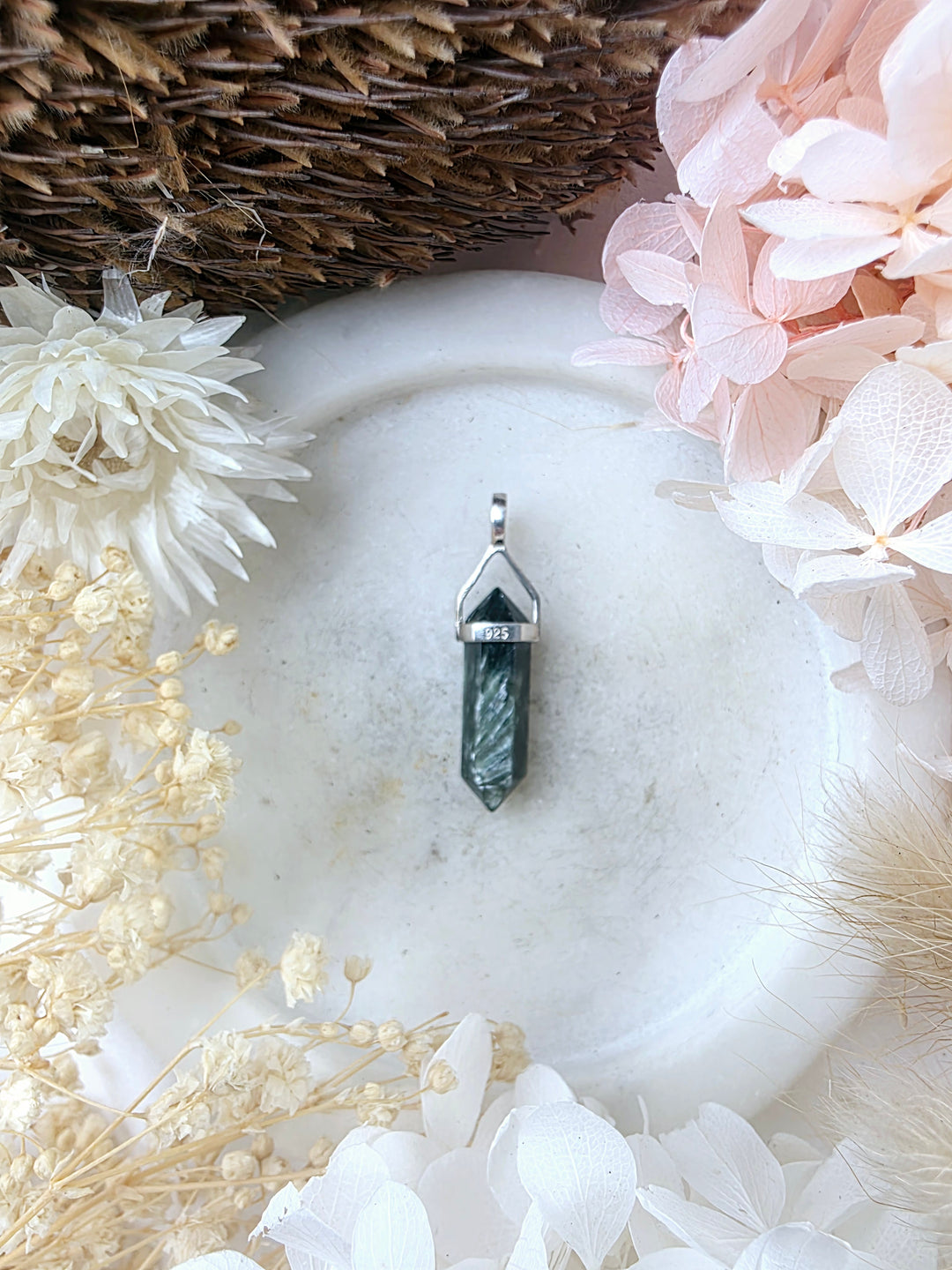 Seraphinite Silver Pendant
