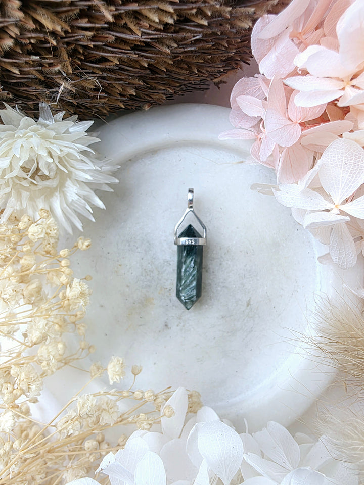 Seraphinite Silver Pendant
