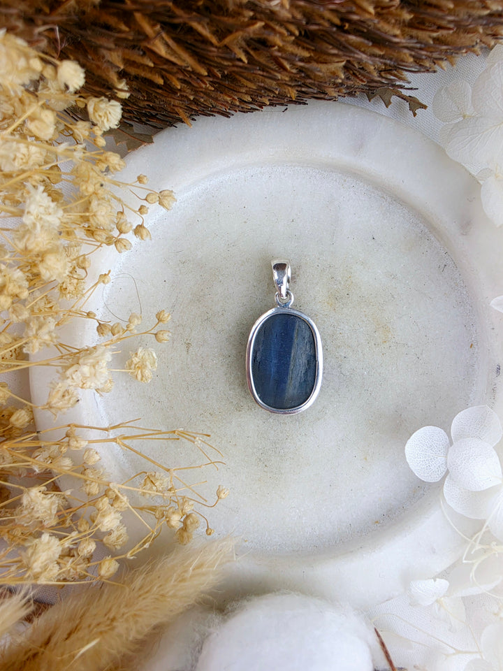 Blue Kyanite Silver Pendant