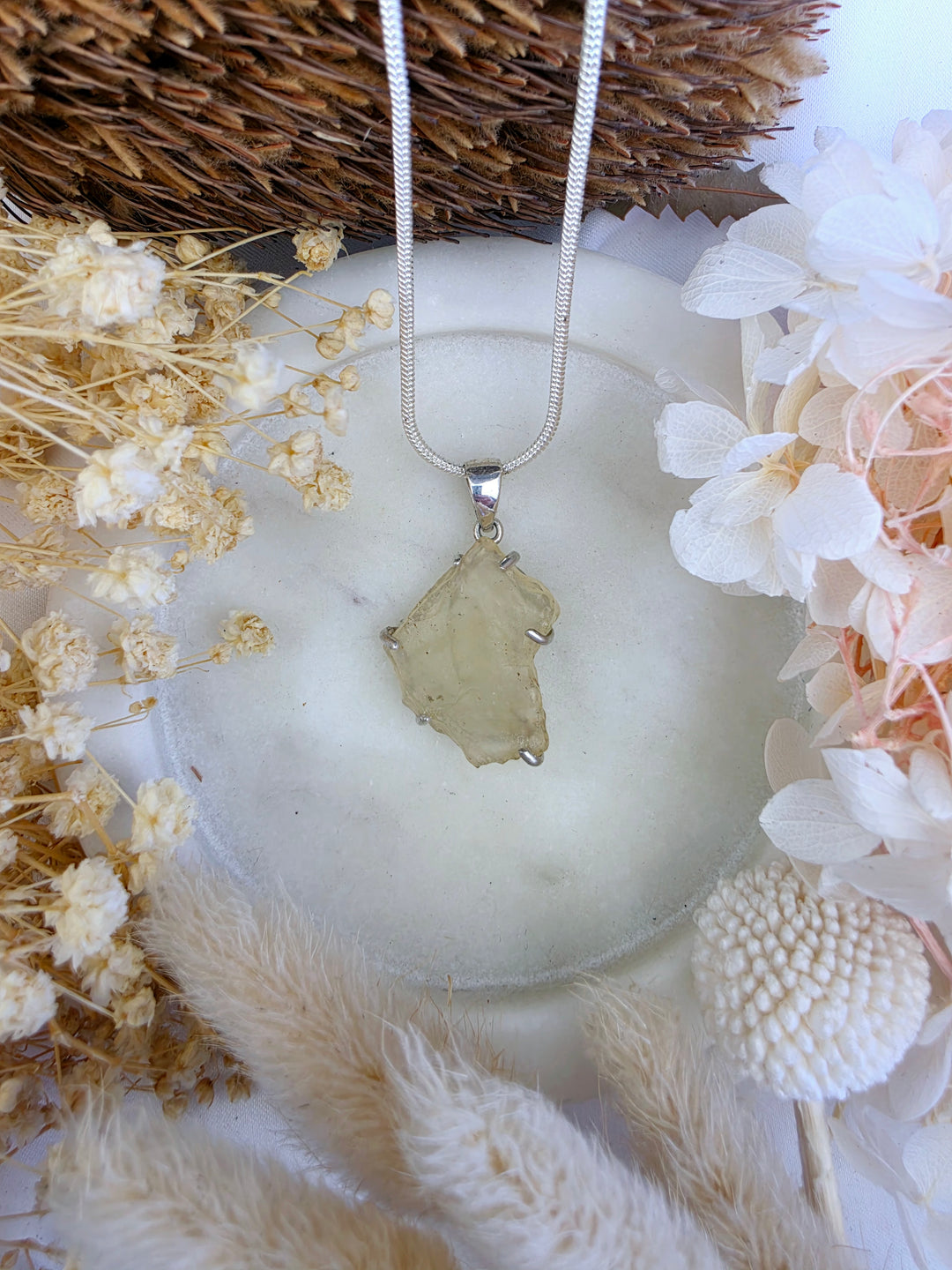 Libyan Desert Glass Silver Pendant