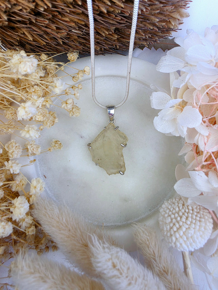 Libyan Desert Glass Silver Pendant