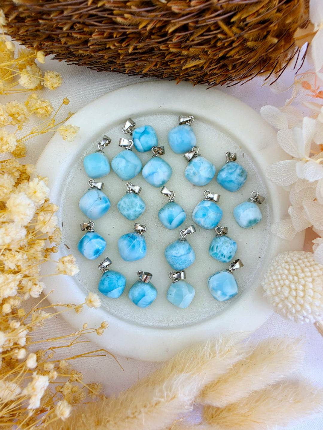 Larimar Silver Pendant — Calm Waters