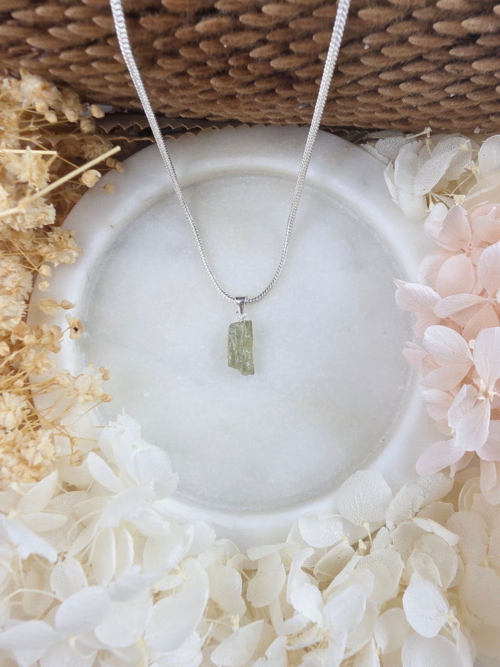 Green & Blue Tourmaline Silver Pendant — Flow & Flourish