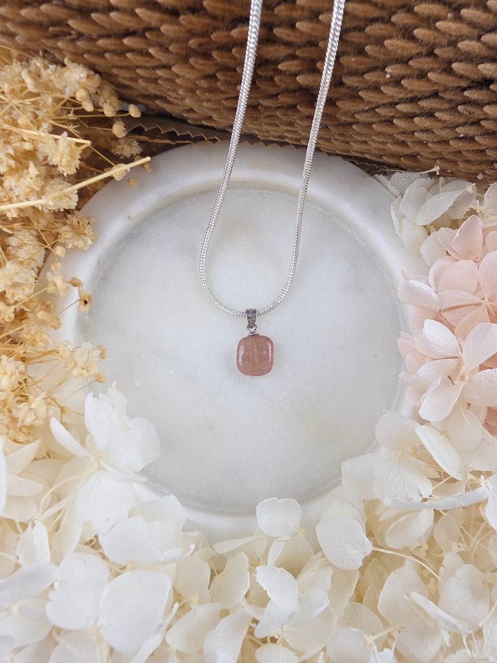 Pink & Green Tourmaline Silver Pendant — Flow & Flourish