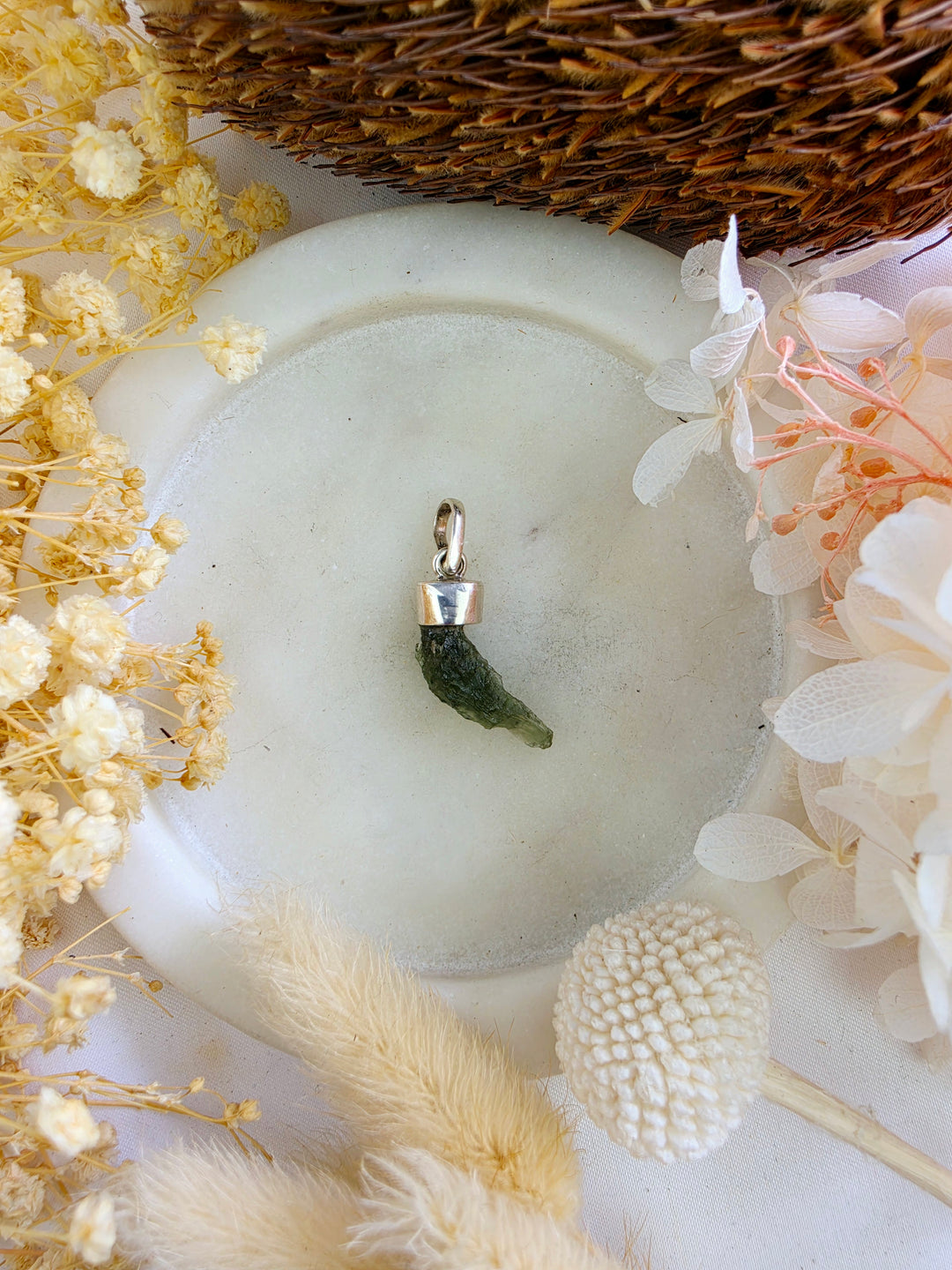Moldavite Silver Pendant — Manifest & Transform