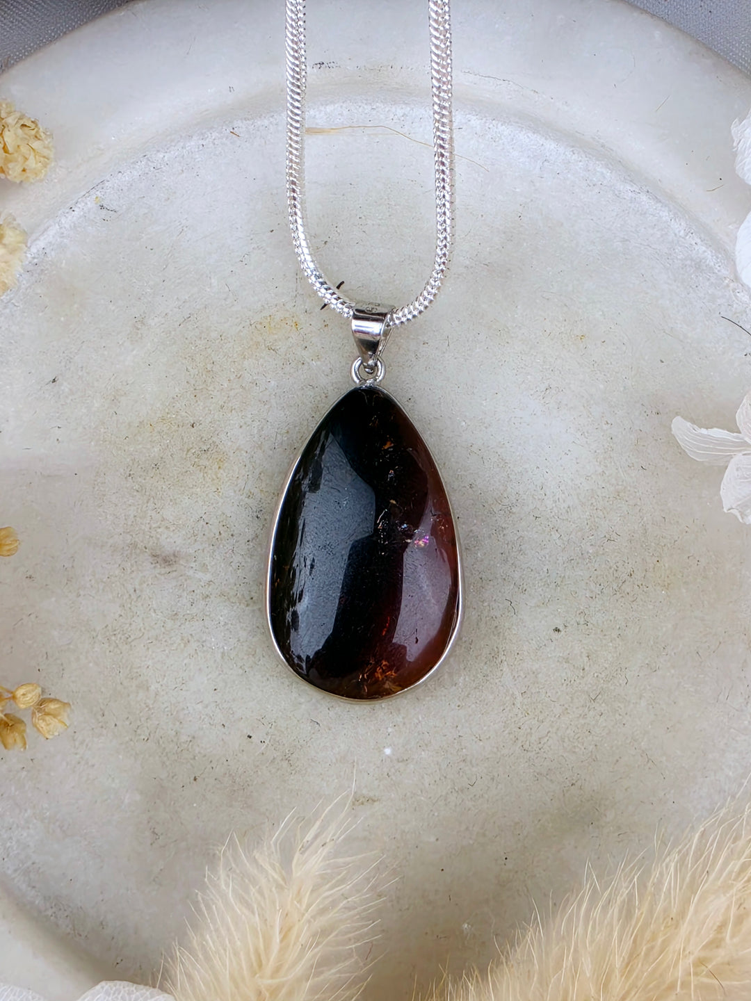 Watermelon Tourmaline Silver Pendant