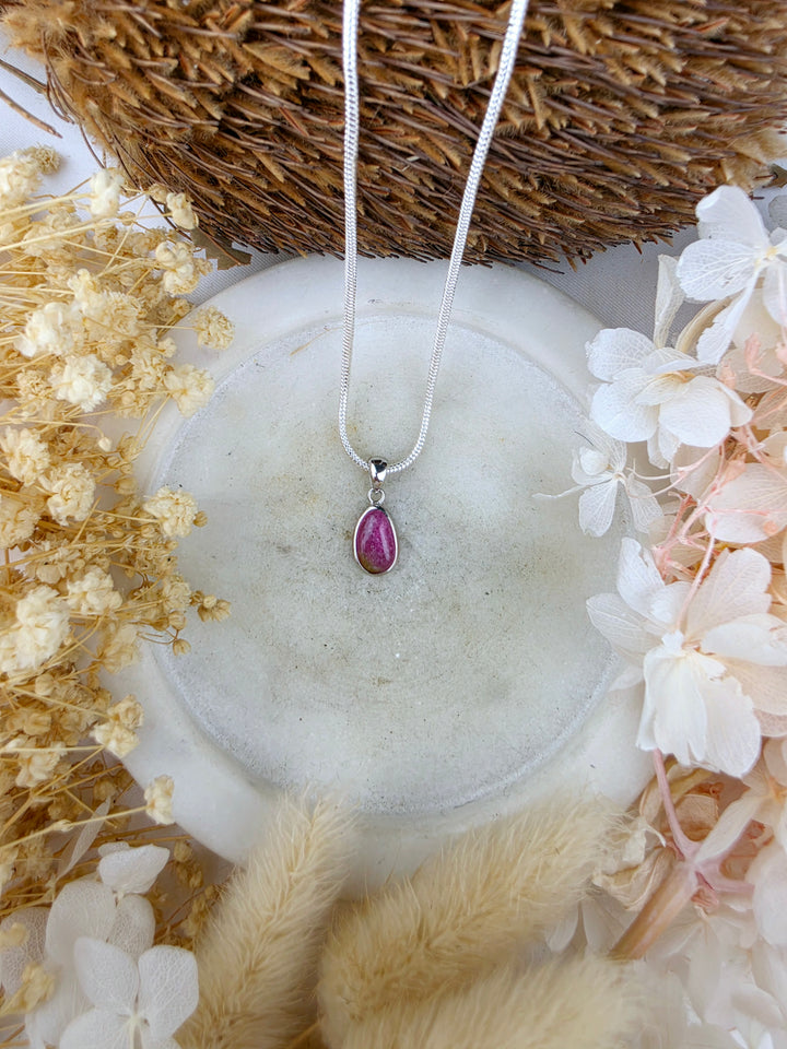 Watermelon Tourmaline Silver Pendant