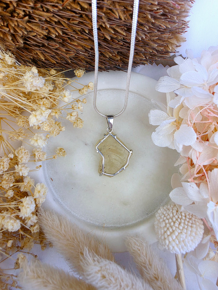 Libyan Desert Glass Silver Pendant
