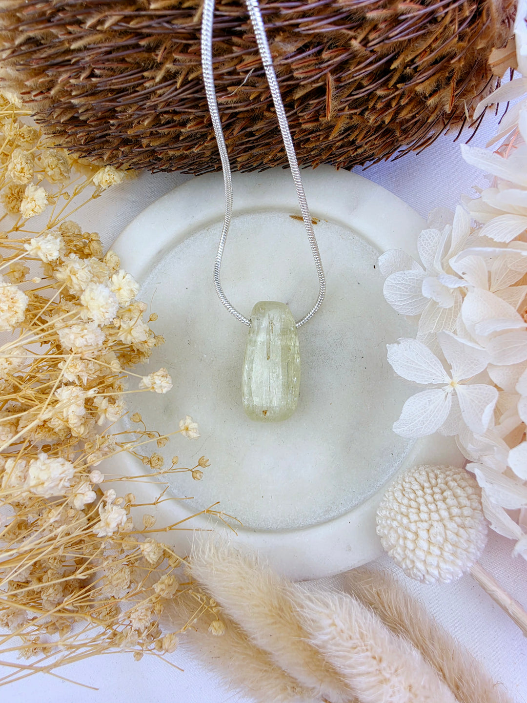 Green Kunzite (Hiddenite) Pendant