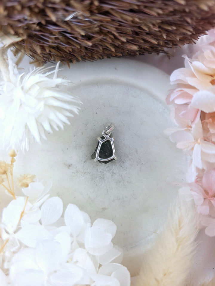 Moldavite Silver Pendant