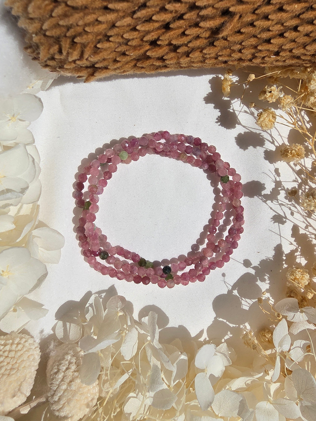Pink and Green Tourmaline Faceted Bracelet - 4mm